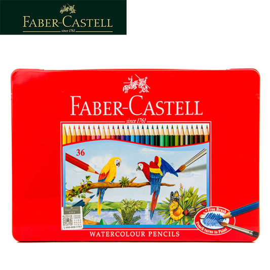 Faber-Castell 36 Watercolor Pencils with Brush Tin Case