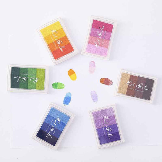 6 Pack DIY Multicolor Craft Ink Pad for Paper,Wood,Fabric - TTpen