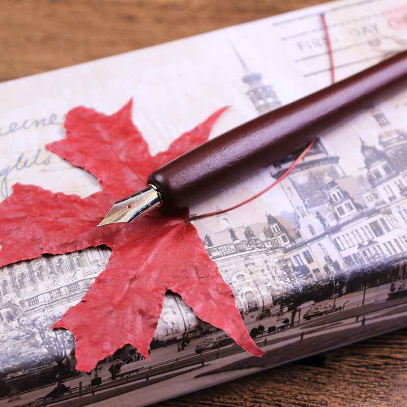 Wooden Dip Pen Calligraphy Quill Pen Ink 6 Nibs Set - TTpen
