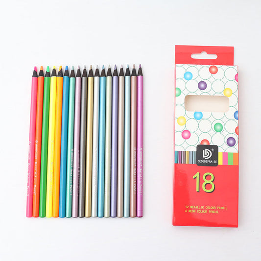 18 Pack Metallic Neon Colored Pencils