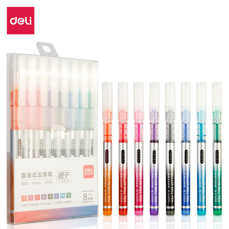 8 Colored Liquid Ink Pens, Ultra Fine Point (0.5 mm), 8 Assorted