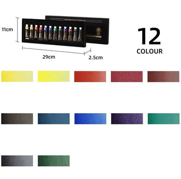 Paul Rubens Profesional Artist Watercolor Paint Set,5ml Tube,12 Colors - TTpen