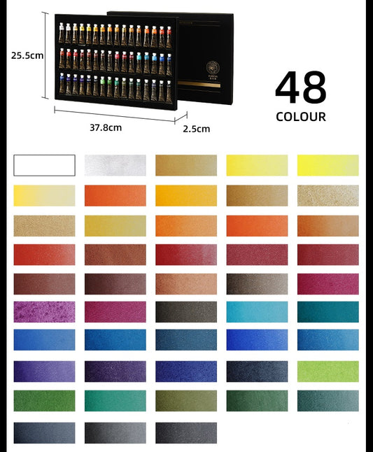 Paul Rubens Profesional Artist Watercolor Paint Set,5ml Tube,48 Colors
