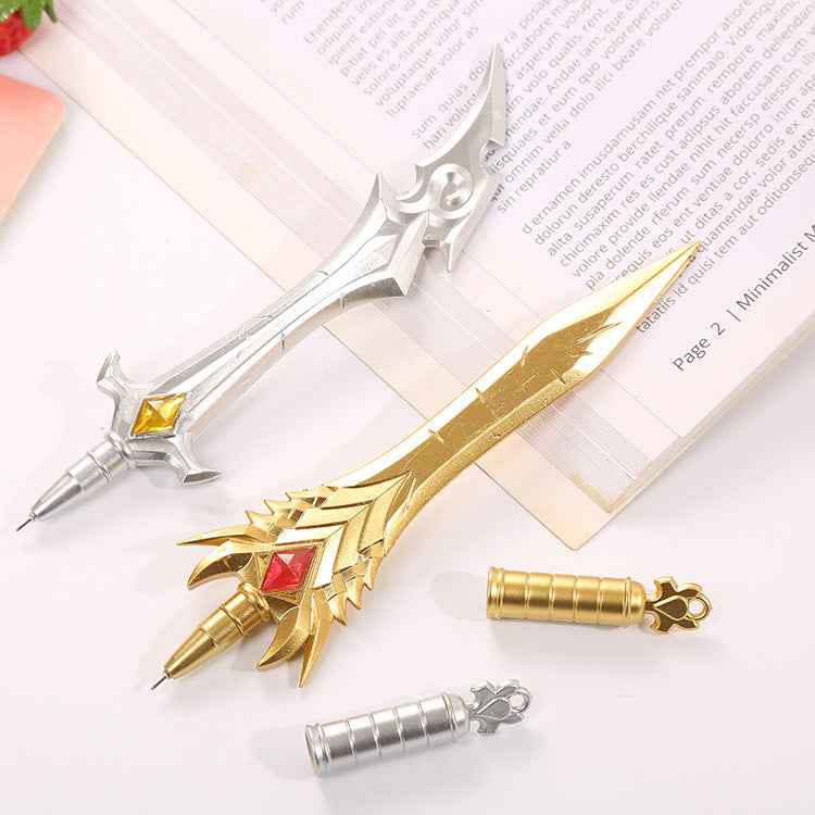 12 Pack Ancient Sword Plastic Gel Ink Pens Set - TTpen