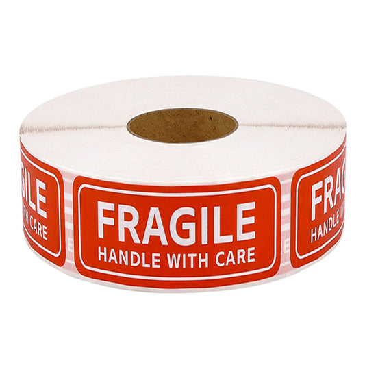 Fragile 1"x3" Handle with Care Shipping Stickers,500 Labels Per Roll