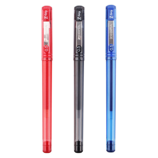 Zebra Z-Grip Stick Gel Ink Rollerball Pen,0.5mm,10 Pack