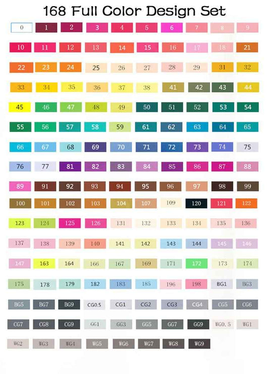 TouchFive Twin Markers 168 Full Colors Art Sketch Alcohol Based Pen Set - TTpen