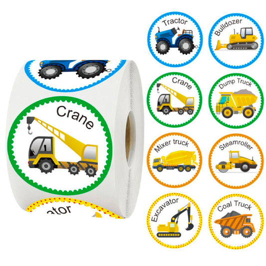 500 Pieces Truck Stickers for Kids 1.5 INCH