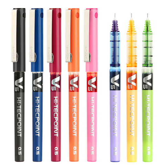 Pilot BX V5 8 Assorted Colour Pack Hi-Tecpoint Rollerball Pen