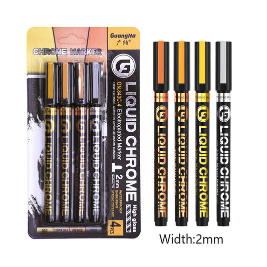 Guangna 4 Colors Liquid Chrome Marker Pens 2mm Tip