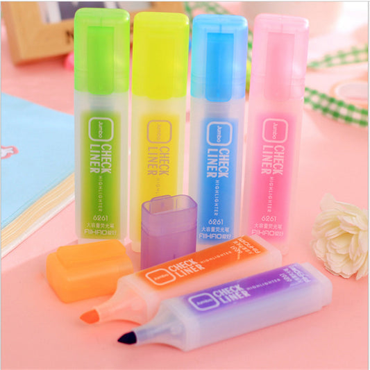 AIHAO Jumbo Check Line Highlighter Marker Pens 6 Color