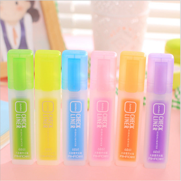 AIHAO Jumbo Check Line Highlighter Marker Pens 6 Color