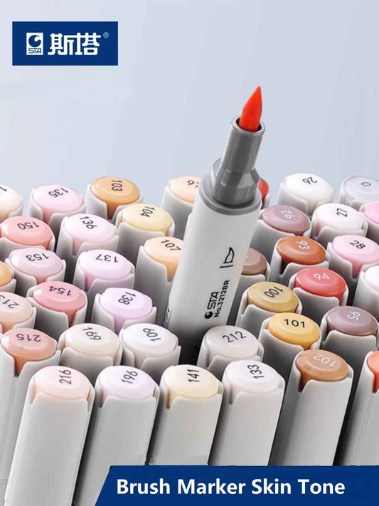 STA Alcohol Brush Markers Skin Tone 24/36/48 Color for Portrait Illustration - TTpen