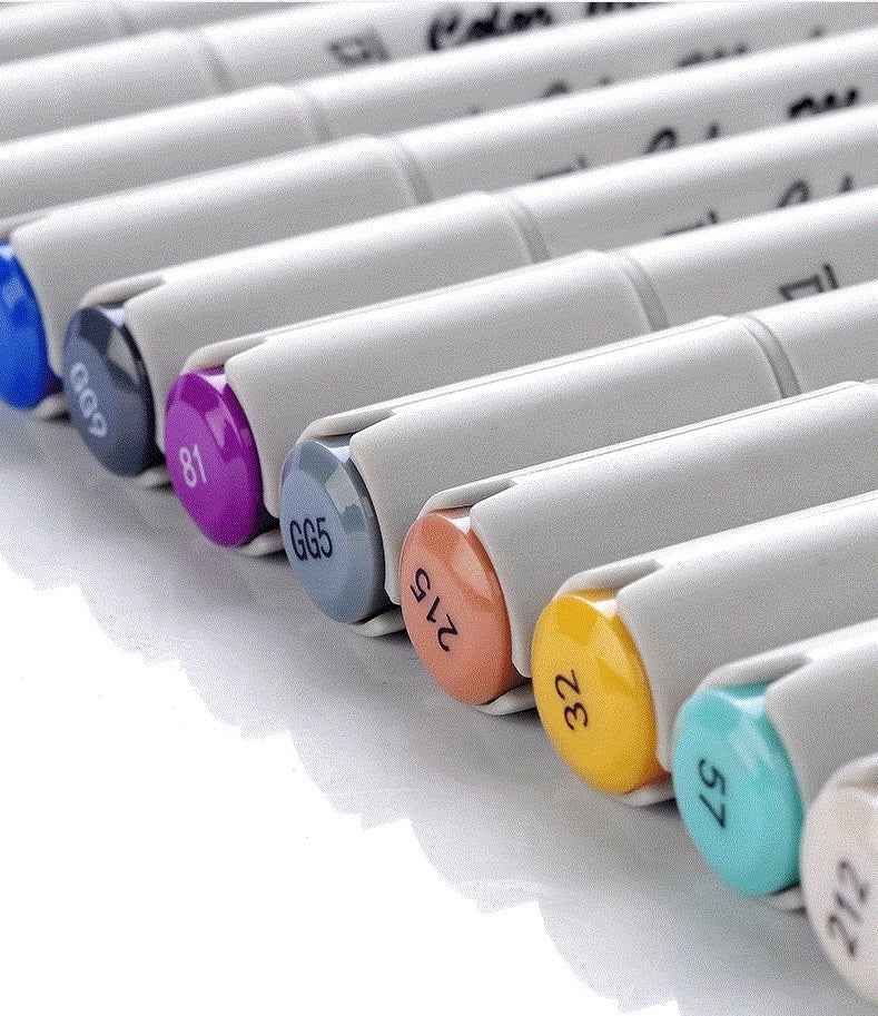 STA Alcohol Art Markers 128/168 Color Chisel & Brush Tip with Carrying Bag - TTpen