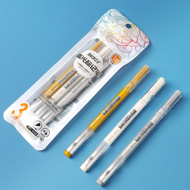 Baoke Highlighter Marker Pen 3/8 Color Set