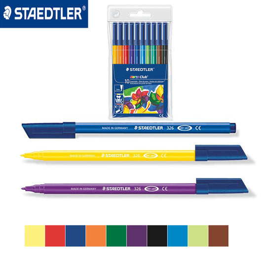 STAEDTLER Noris Club 326 Fibre Tip Pen,Assorted Colours,Pack of 10