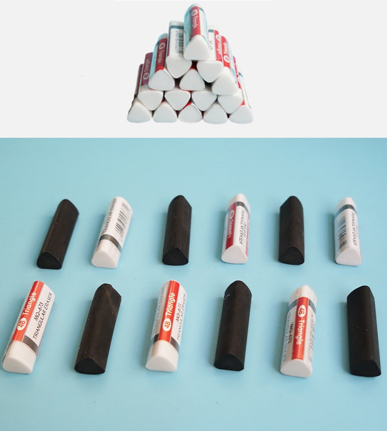 QiLi Triangle AR Eraser 4B White Black 32 Pack
