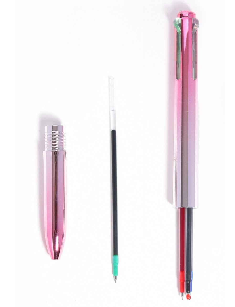 4in1 Multi-Function Click Pen – Black/Blue/Red/Green 0.5mm 6-Pack