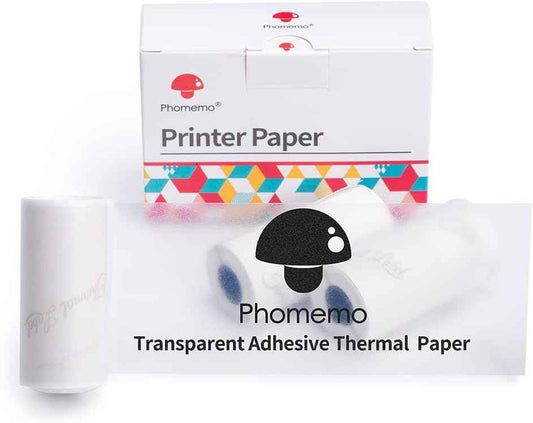 Phomemo Transparent Adhesive Thermal Sticker Paper 50mm for T02 M02 M04S Printer - TTpen