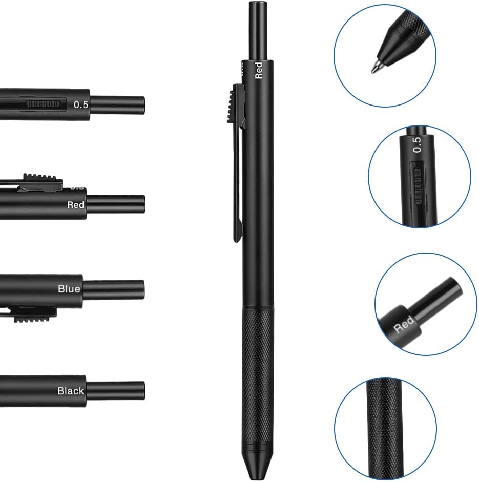 4 in 1 Multifunction Pen,3 Color Ink Ball Pen,0.5mm Mechanical Pencil