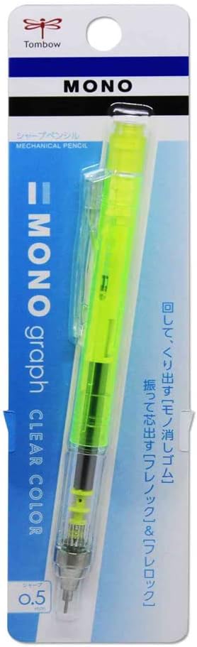 Tombow Mechanical Pencil,Monograph Clear Color 0.5mm,Clear Lime (DPA-138C)