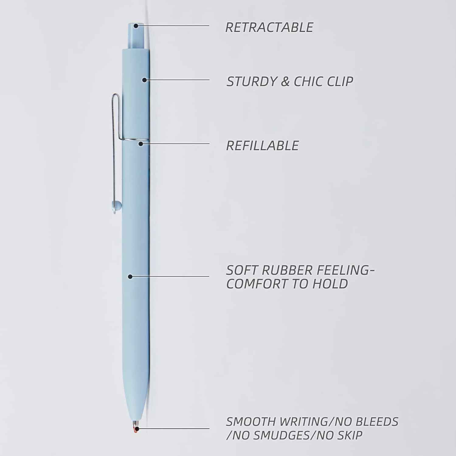 Kaco MIDOT 5PCS Retractable Gel Pens 0.5mm Fine Point - TTpen