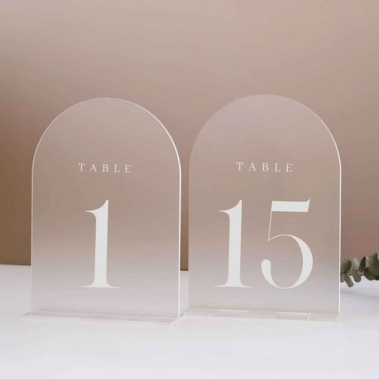 Frosted Arch Acrylic Table Numbers 1-15 for Wedding Reception,5x7 INCH - TTpen