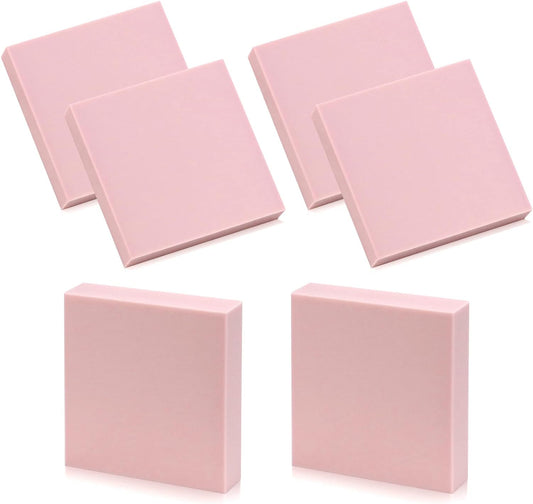 6 Pack Pale Pink Rubber Stamp Carving Blocks Brick 2"x2"