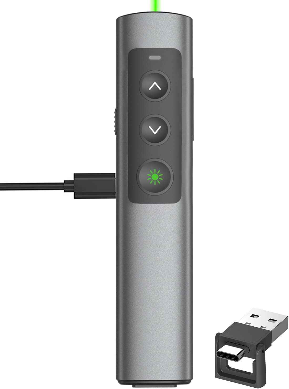 Rechargeable Green Laser Pointer Presentation Clicker for Laptop PowerPoint - TTpen