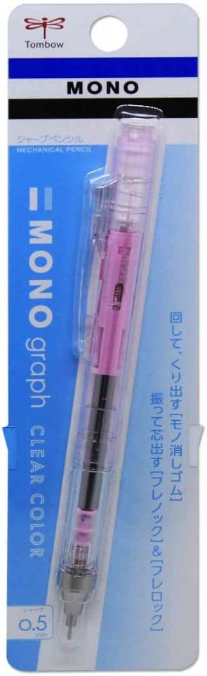 Tombow Mechanical Pencil,Monograph Clear Color 0.5mm,Clear Pink (DPA-138E)
