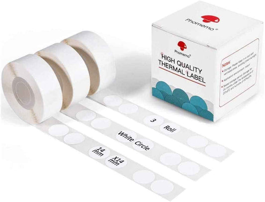 Phomemo D30 Adhesive White Circle Label Paper (14mm X 28mm) - TTpen