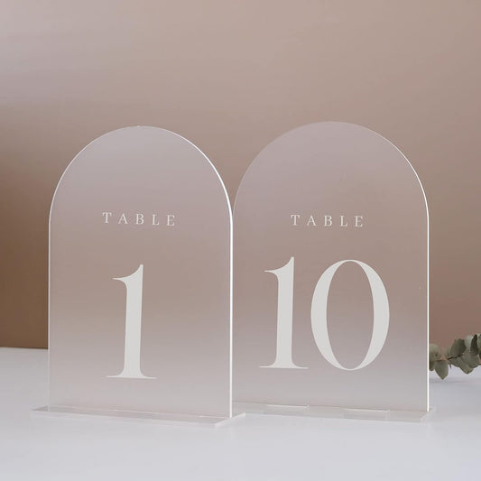 Frosted Arch Acrylic Table Numbers 1-10 for Wedding Reception,5x7 INCH
