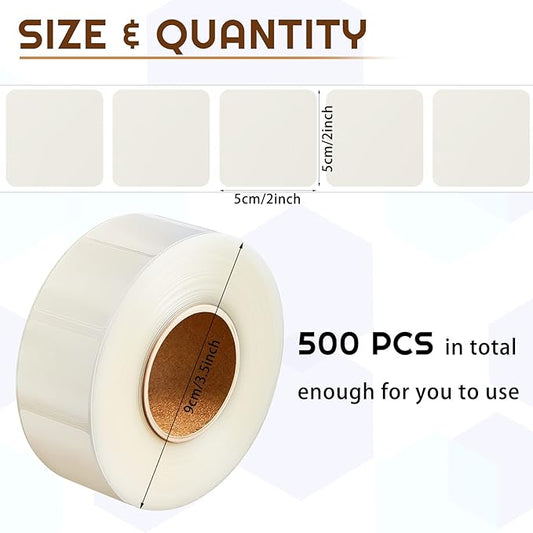 500 Pieces Label Protector Waterproof for Protecting Stickers 50x50mm