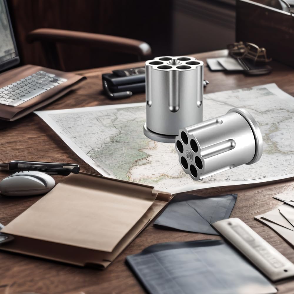 Aluminum Rotating Revolver Pen Holder with 6 Holes