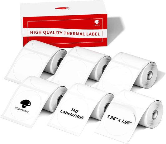 Phomemo M110/M120/M200/M220 Thermal Paper 50x50mm Labels White - TTpen