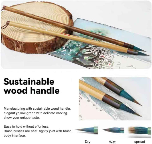 Lv Ying Xiao Kai Watercolor Brushes,Mop Round Paintbrush - TTpen