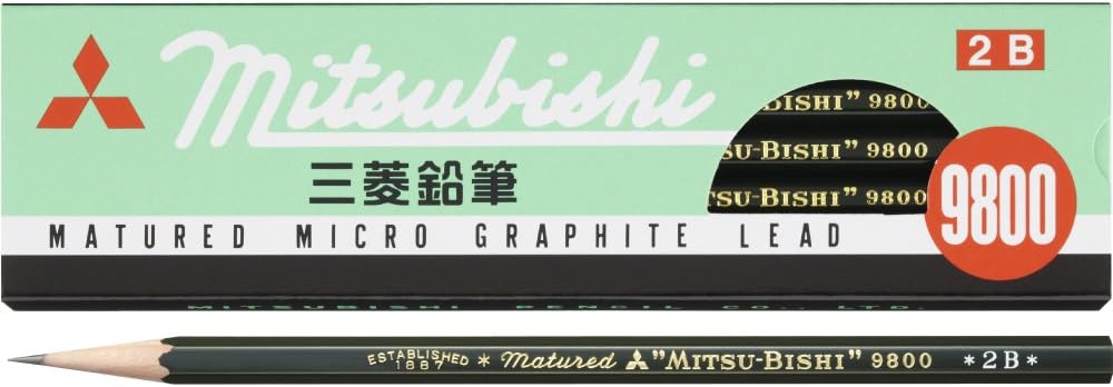 三菱鉛筆 MITSUBISHI PENCILx2個 Mitsubishi 9800 Pencil - 2B - 12 Pack