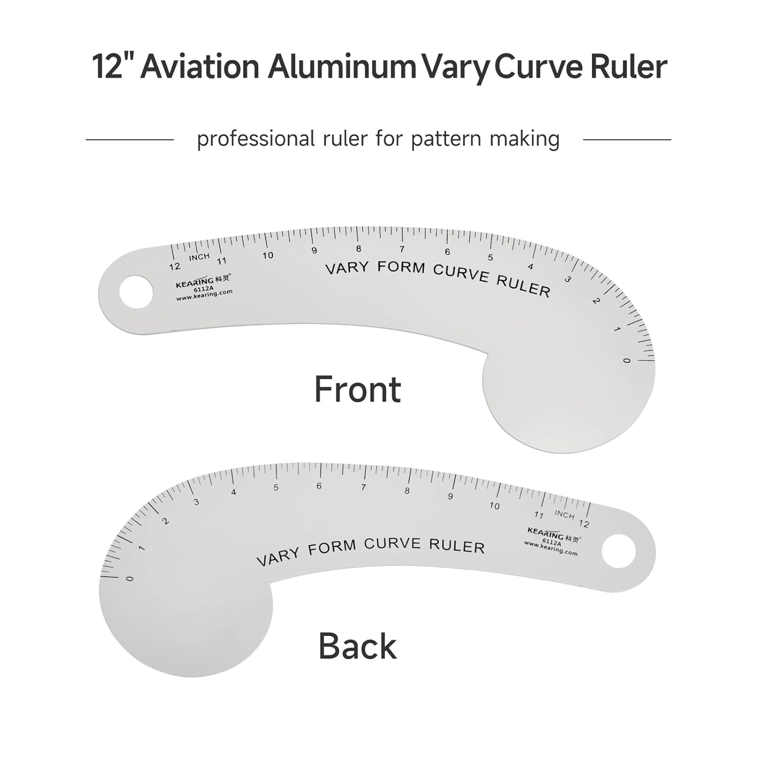 Vary Form Curve Ruler 12“ French Curve Ruler for Measuring Sewing