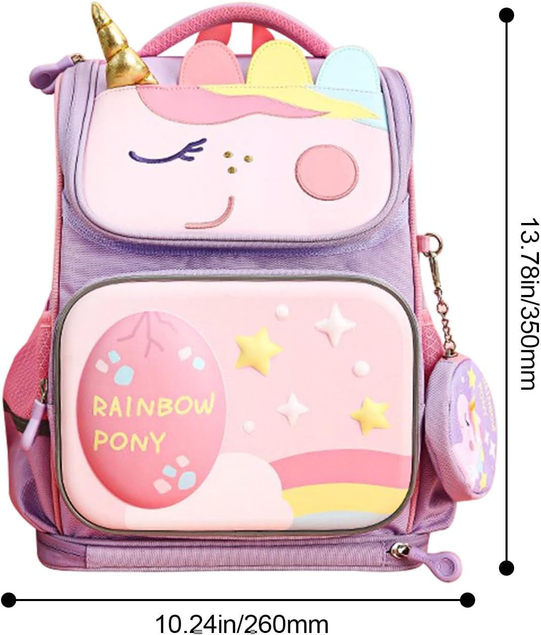 M&G Kids Large Capacity Pink Unicorn Backpack Girls School Bag