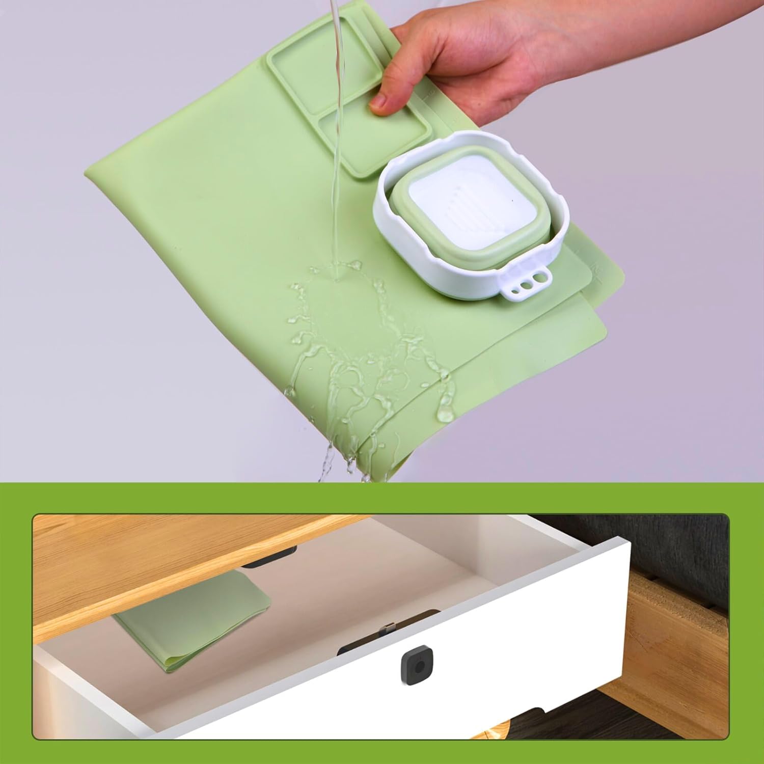 Kids Silicone Art Painting Mat with Water Cup Brushes