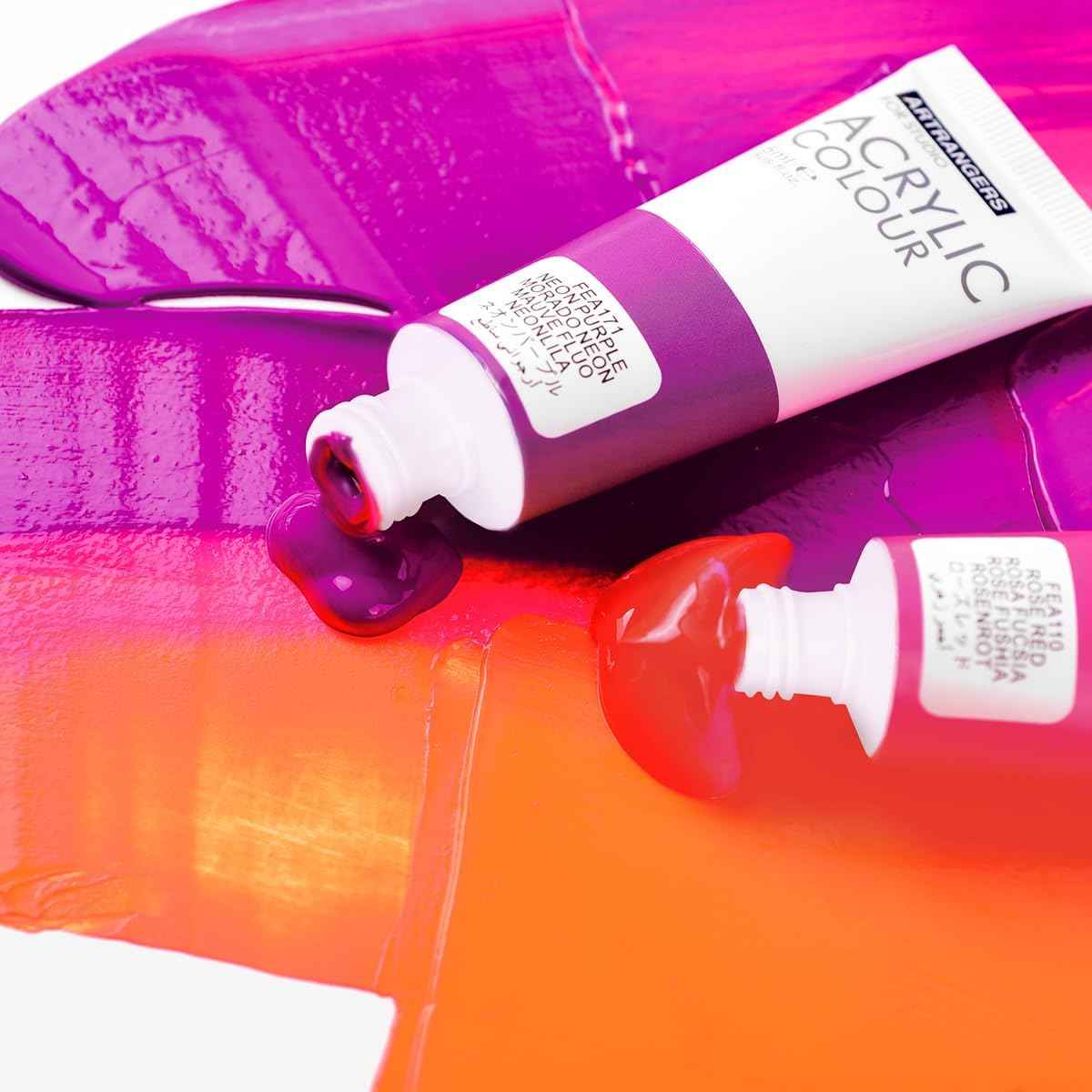 6 Acrylic Paint Art Supplies Set,75 ml Tubes,Fluorescent Color - TTpen