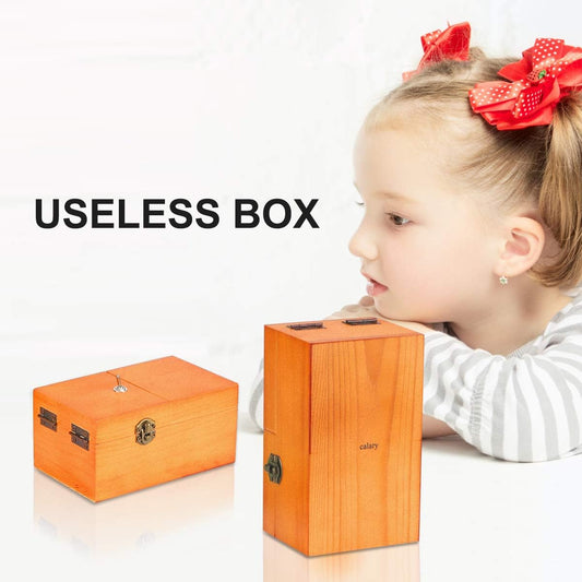 Useless Box Turns Itself Off in Wooden Storage Box