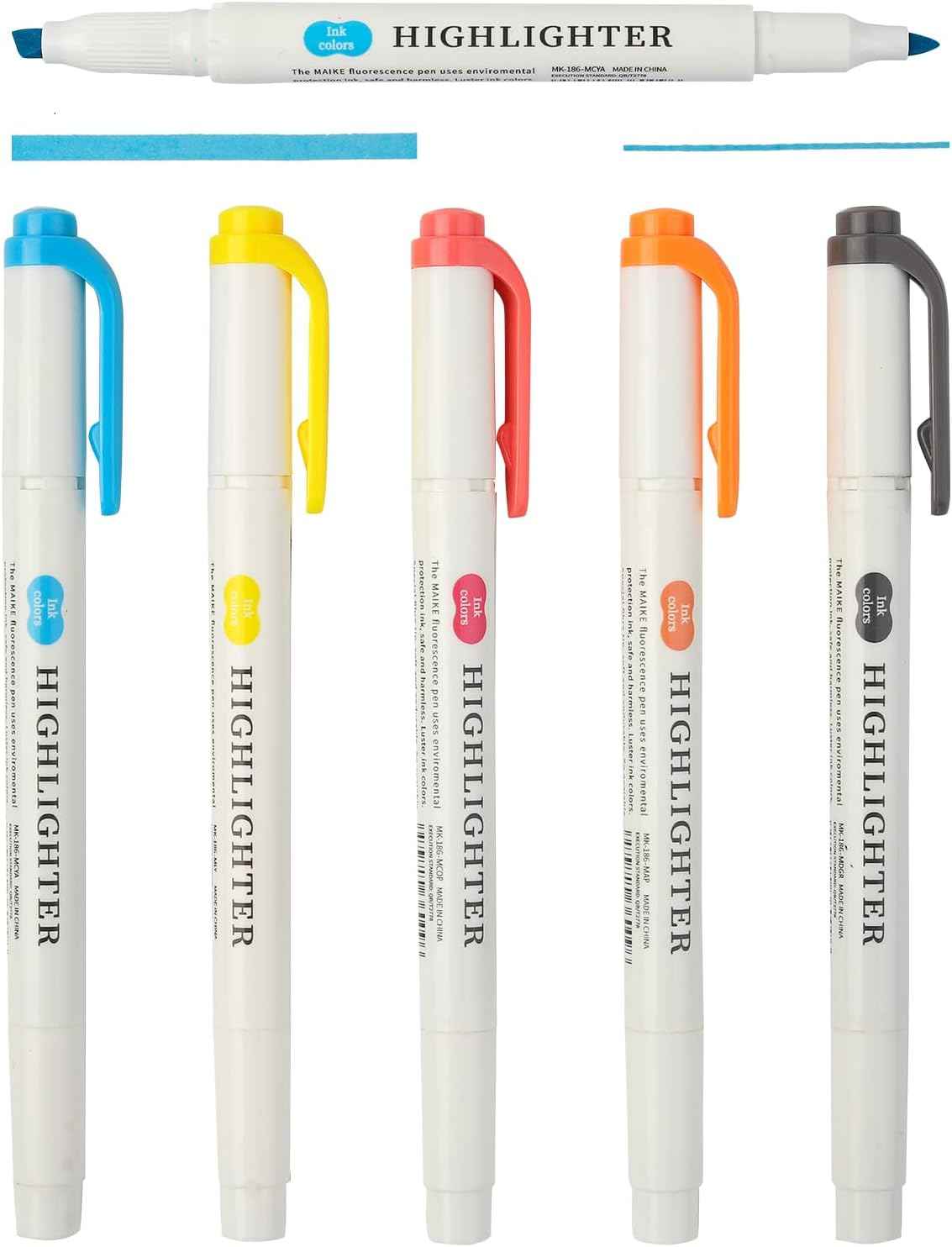 MAIKE – surligneurs pastel doux, 5 marqueurs de couleurs conviviales MAIKE – surligneurs pastel doux, 5 marqueurs de couleurs conviviales