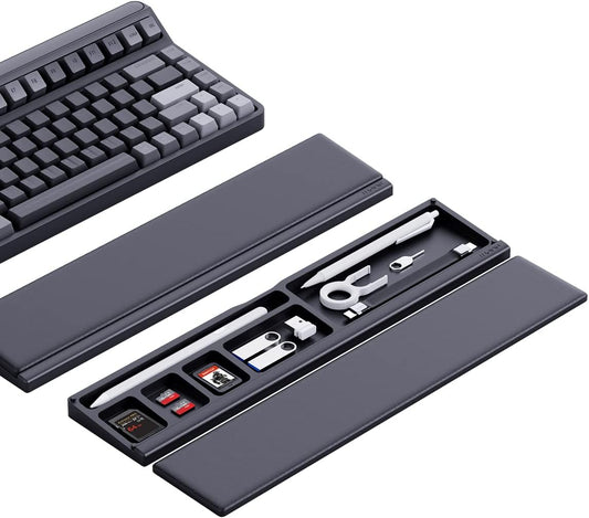 Keyboard Wrist Rest Pad Support with Desktop Partition Storage Case