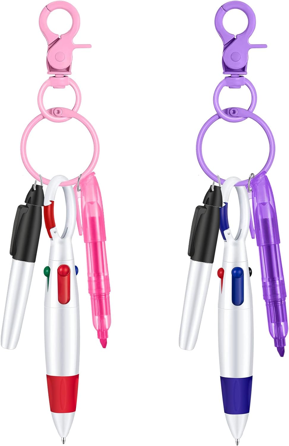 Nurse Ballpoint Highlighter Marker Pen Set with Keychain Clip