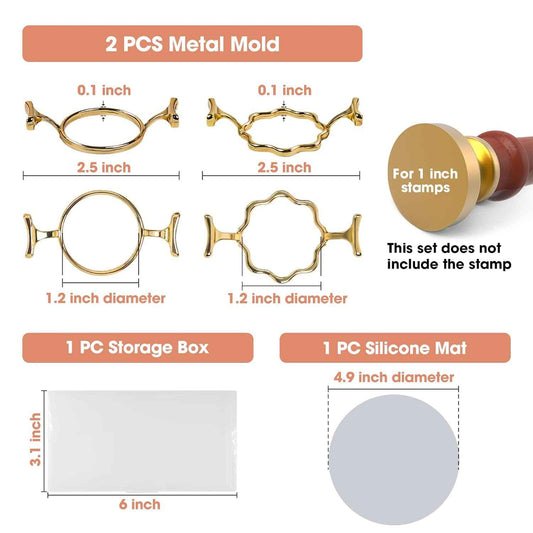 2 Metal Wax Seal Molds with Round Flower Shape,1 INCH - TTpen