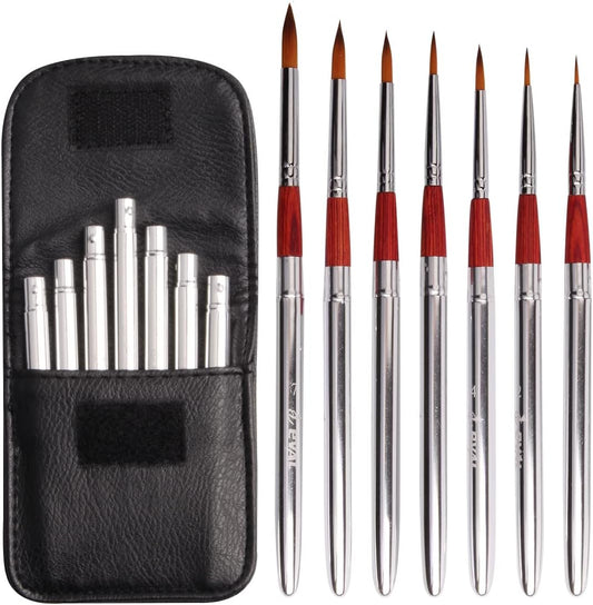 7pcs Travel Artist Painting Brushes,Detachable