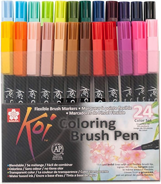 SAKURA Koi Colouring Brush Pen Set 24 Color Pens