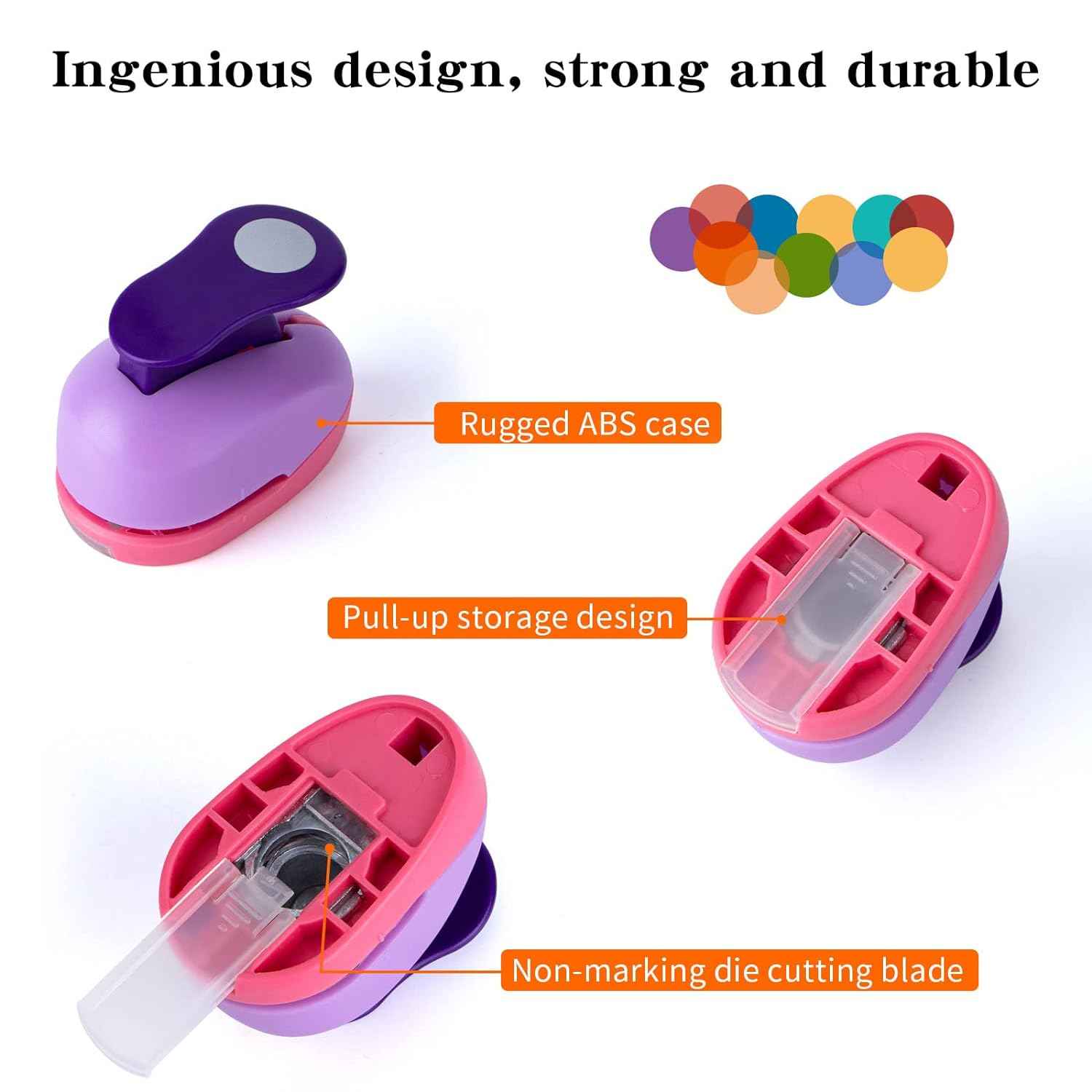 1.5inch 1inch 0.6inch Circle Punch for Paper Crafts 3 Pack - TTpen