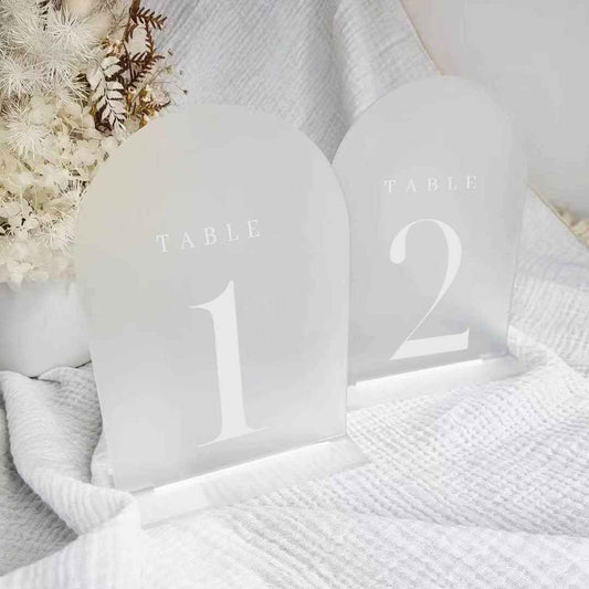 Frosted Arch Acrylic Table Numbers 1-15 for Wedding Reception,5x7 INCH - TTpen